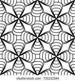 Geometric ornament. Black and white seamless pattern for textile, wallpapers