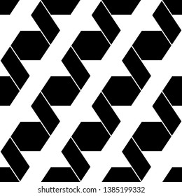Geometric ornament. Blocks backdrop. Quadrangles background. Polygons wallpaper.Parallelograms motif. Digital paper, textile print, web design, abstract. Seamless pattern. Vector artwork