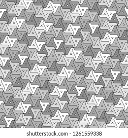Geometric ornament. Blocks background. Shapes motif. Digital paper, textile print, web designing, abstract. Seamless surface pattern design. Vector artwork. Polygons backdrop. Figures wallpaper