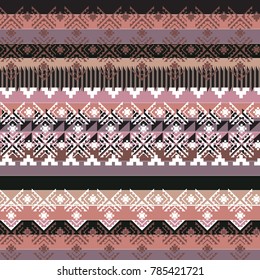 Geometric ornament for ceramics, wallpaper, textile, web, cards. Ethnic pattern. Border ornament. Native american design, Navajo. Mexican motif, Aztec ornament