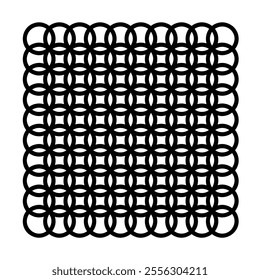 Geometric ornament of circles pattern, doodle hand-drawn. Vector illustration