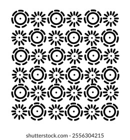 Geometric ornament of circles pattern, doodle hand-drawn. Vector illustration