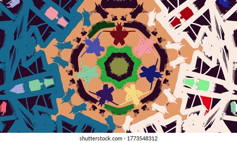 Geometric ornament, clothing decoration element. Elements, motives. Star, straight line, zigzag, bend. Folk art