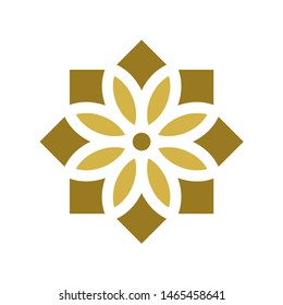 Geometric Ornament Cross Business Company Vector Logo Design
