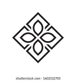 Geometric Ornament Cross Business Company Vector Logo Design