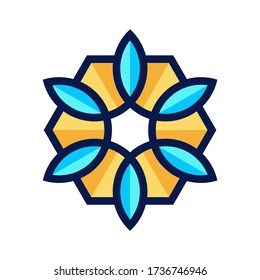 Geometric Ornament Cross Business Company Vector Logo Design