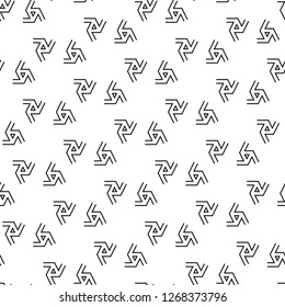 Geometric ornament. Curves, triangles backdrop. Geometrical wallpaper. Ethnic motif. Digital paper, textile print, web design, abstract background. Seamless pattern. Vector