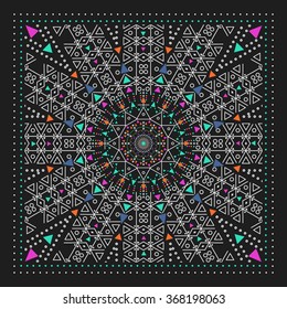 Geometric ornament, design modern card. Vector mystery dark pattern. Modern stylish texture. Contemporary graphic design.