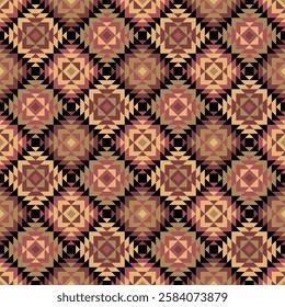 geometric ornament. ethnic carpet. vector seamless pattern. repetitive background. patchwork fabric swatch. wrapping paper. continuous print. textile design template. maroon, brown, black colors