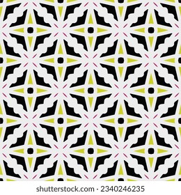 Geometric ornament in ethnic style.Abstract seamless pattern with squares,floral shapes, repeat tiles.Repeat design for fashion, textile design,  on wall paper, wrapping paper, fabrics and home decor.