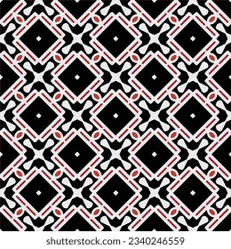 Geometric ornament in ethnic style.Abstract seamless pattern with squares,floral shapes, repeat tiles.Repeat design for fashion, textile design,  on wall paper, wrapping paper, fabrics and home decor.