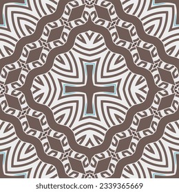 Geometrisches Ornament im ethnischen Stil.Nahtloses Muster mit abstrakten Formen.Wiederholtes Design für Mode, Textildesign, auf Tapete, Wickelpapier, Stoffe und Wohnungsdekor.