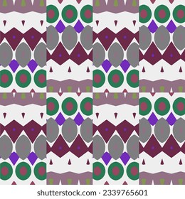 Geometrisches Ornament im ethnischen Stil.Nahtloses Muster mit abstrakten Formen, Wiederholungstafeln.Wiederholtes Design für Mode, Textildesign, auf Tapete, Wickelpapier, Stoffe und Wohnungsdekor.