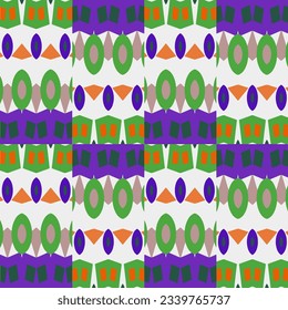 Geometric ornament in ethnic style.Seamless pattern with abstract  shapes, repeat tiles.Repeat design for fashion, textile design,  on wall paper, wrapping paper, fabrics and home decor.