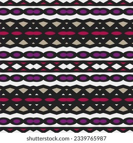 Geometric ornament in ethnic style.Seamless pattern with abstract  shapes.Repeat design for fashion, textile design,  on wall paper, wrapping paper, fabrics and home decor.