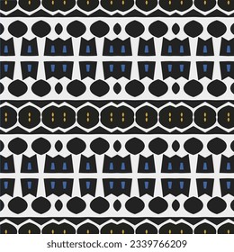Geometric ornament in ethnic style.Seamless pattern with abstract  shapes.Repeat design for fashion, textile design,  on wall paper, wrapping paper, fabrics and home decor.