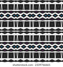 Geometric ornament in ethnic style.Seamless pattern with abstract  shapes.Repeat design for fashion, textile design,  on wall paper, wrapping paper, fabrics and home decor.