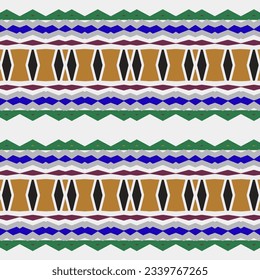 Geometric ornament in ethnic style.Seamless pattern with abstract  shapes.Repeat design for fashion, textile design,  on wall paper, wrapping paper, fabrics and home decor.