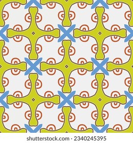 Geometric ornament in ethnic style.Seamless pattern with abstract  shapes.Repeat design for fashion, textile design,  on wall paper, wrapping paper, fabrics and home decor.