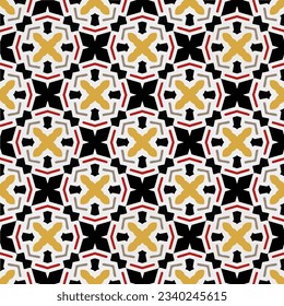 Geometric ornament in ethnic style.Seamless pattern with abstract  shapes.Repeat design for fashion, textile design,  on wall paper, wrapping paper, fabrics and home decor.