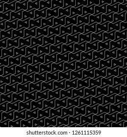 Geometric ornament. Figures wallpaper. Polygons, triangles backdrop. Linear motif. Geometric shapes background. Digital paper, textile print, web design, abstract. Seamless pattern. Vector artwork