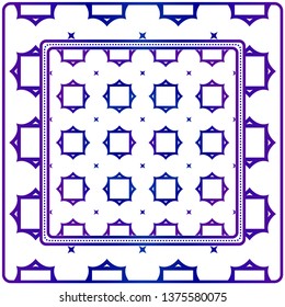 Geometric Ornament With Frame, Border. Art-Deco Background. Bandanna, Shawl, Scarf, Tablecloth Design.