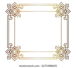 Geometric ornament frame vector, ornament frame design vector