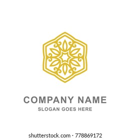Geometric Ornament Hexagon Logo Vector 