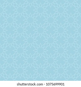 Geometric ornament. Light blue seamless pattern for web, textile and wallpapers
