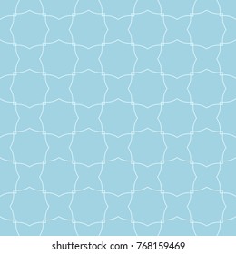 Geometric ornament. Light blue seamless pattern for web, textile and wallpapers