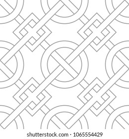 Geometric ornament. Light gray seamless pattern for web, textile and wallpapers