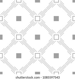 Geometric ornament. Light gray seamless pattern for web, textile and wallpapers