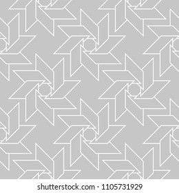Geometric ornament. Light gray seamless pattern for web, textile and wallpapers