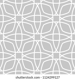 Geometric ornament. Light gray seamless pattern for web, textile and wallpapers