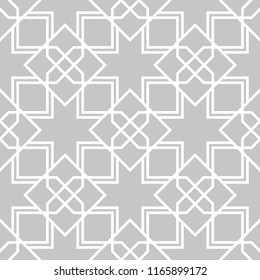 Geometric ornament. Light gray seamless pattern for web, textile and wallpapers