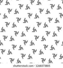 Geometric ornament. Linear motif. Curves, triangles background. Geometrical wallpaper. Digital paper, textile print, web design, abstract backdrop. Seamless pattern. Vector