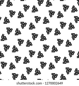 Geometric ornament. Linear motif. Curves, triangles background. Geometrical wallpaper. Digital paper, textile print, web design, abstract backdrop. Seamless pattern. Vector
