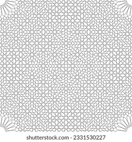 Geometric ornament in lines.Arabic seamless pattern