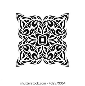 Geometric ornament made in vector. Oriental pattern, vector illustration. Black mandala.