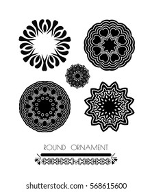 Geometric ornament made in vector. Oriental pattern, vector illustration. Black mandala.