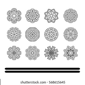Geometric ornament made in vector. Oriental pattern, vector illustration. Black mandala.