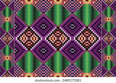 Geometric ornament a modern detailed design inspired by Moroccan mosaic Islamic and Andalusian arabesque art in the form of a colorful decorative square, Colorful mosaic.Vector abstract background.