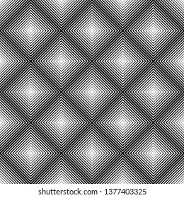 Geometric ornament. Monochrome seamless pattern. Black squares on white background. Vector illustration