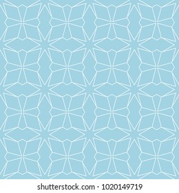 Geometric ornament. Navy blue and white seamless pattern for web, textile and wallpapers