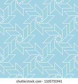 Geometric ornament. Navy blue and white seamless pattern for web, textile and wallpapers