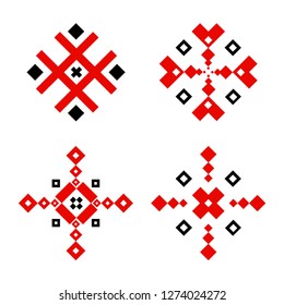 geometric ornament object abstract decoration element red graphic