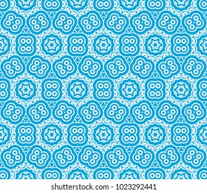 geometric ornament on color background. Seamless vector illustration. For interior design, fashion, wallpaper