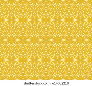 geometric ornament on color background. Seamless vector illustration. For interior design, wallpaper, greeting card, fabric print, scrapbooking