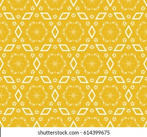 geometric ornament on color background. Seamless vector illustration. For interior design, wallpaper, greeting card, fabric print, scrapbooking