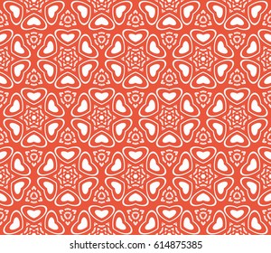 geometric ornament on color background. Seamless vector illustration. For interior design, wallpaper, greeting card, fabric print, scrapbooking